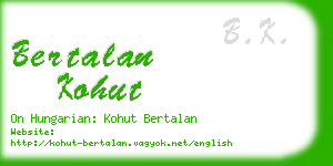 bertalan kohut business card